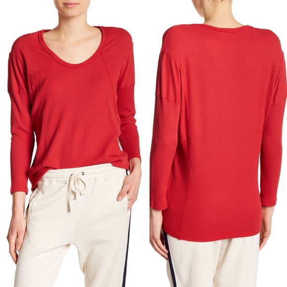 Splendid Mixed Media Thermal Knit Long Sleeve Top - Picture 1 of 10